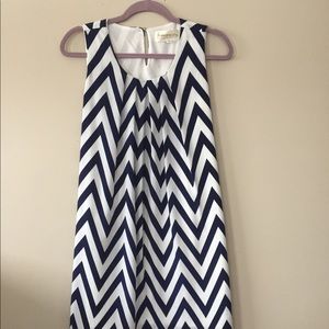 Francesca’s Navy and White Chiffon Dress